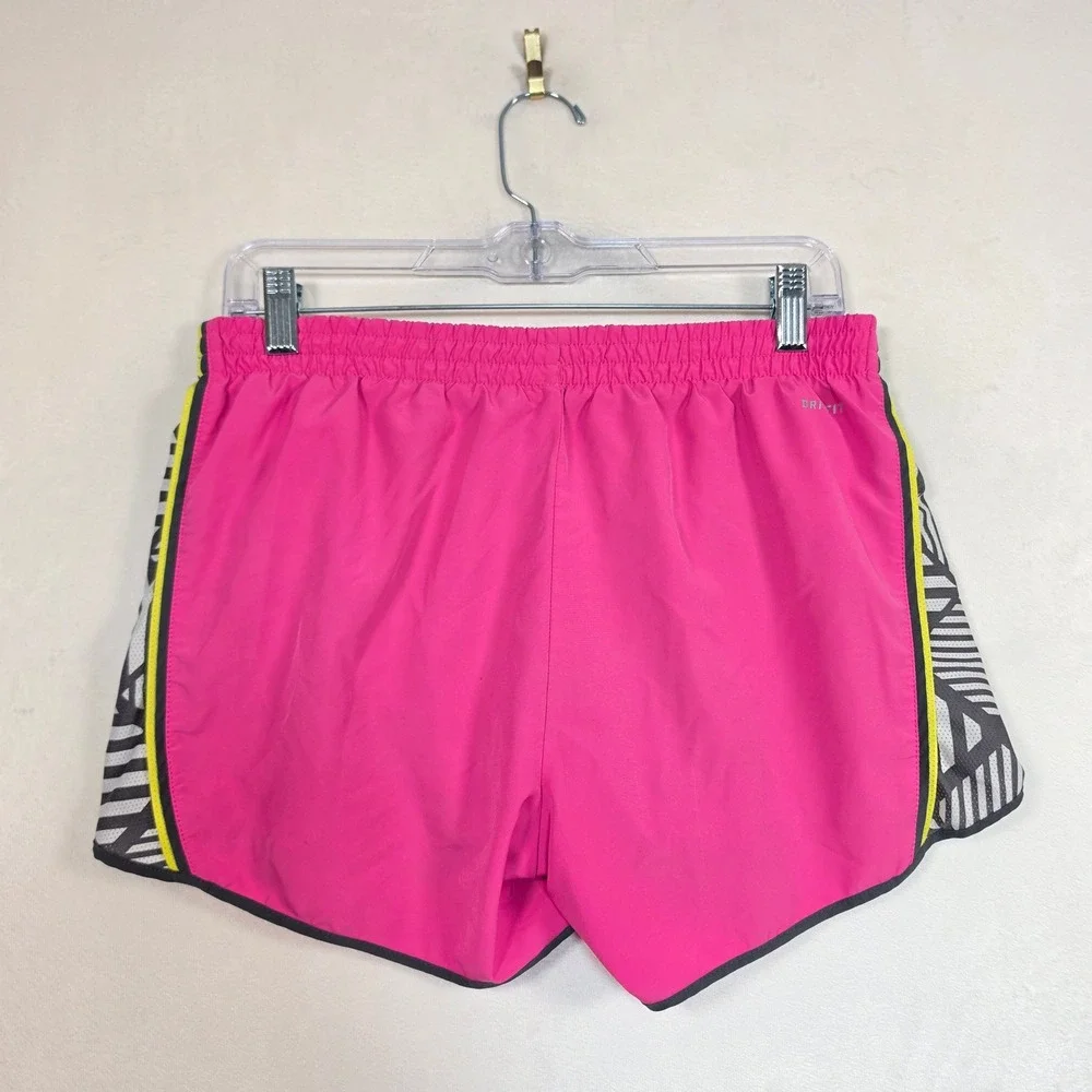 Nike Running Shorts Women's M Pink Geometric Dri-FIT Lined Athletic Workout
